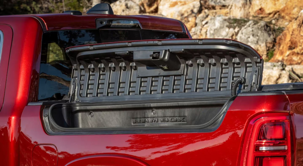 Rambox on a red 2026 Ram 1500