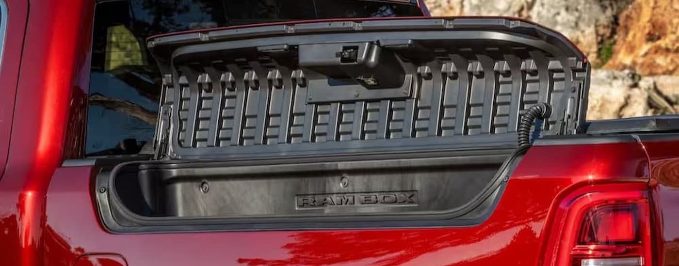 Rambox on a red 2026 Ram 1500 at a Ram dealer near Ogallala.