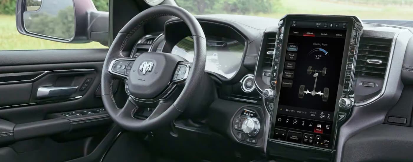 Infotainment display and dashboard inside a 2026 Ram 1500